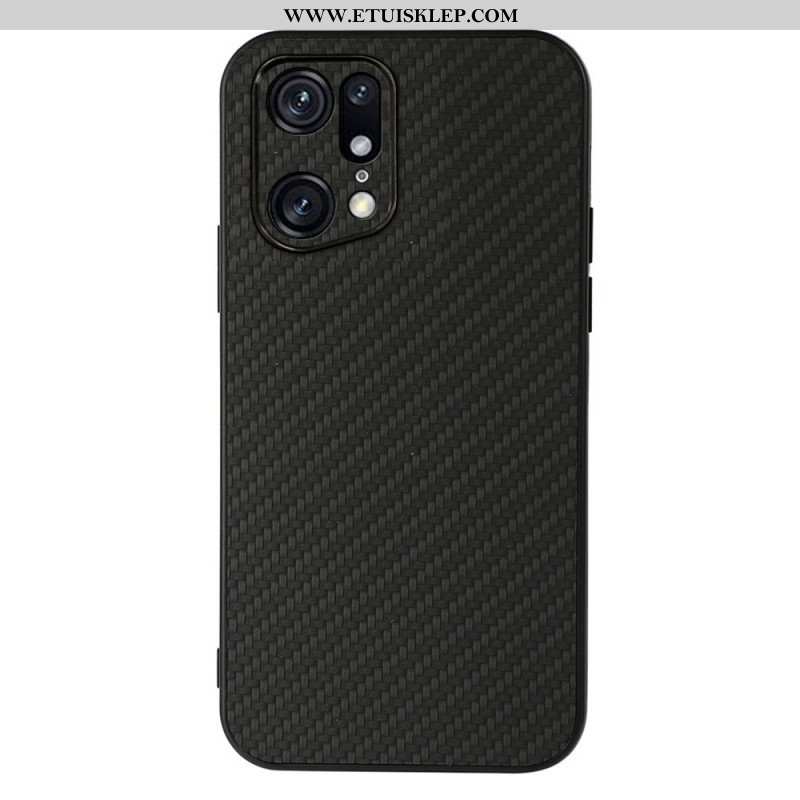 Etui do Oppo Find X5 Pro Tekstura Włókna Węglowego Z Efektem Skóry